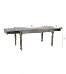 EXTENDABLE SOLID WOOD DINING TABLE W/ SELF-STORING EXTENSIONS