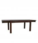 EXTENDABLE SOLID WOOD DINING TABLE W/ SELF-STORING EXTENSIONS