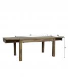 EXTENDABLE SOLID WOOD DINING TABLE W/ SELF-STORING EXTENSIONS