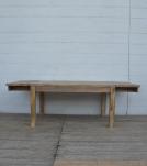 EXTENDABLE SOLID WOOD DINING TABLE W/ SELF-STORING EXTENSIONS