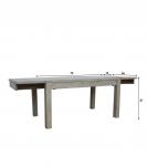 EXTENDABLE SOLID WOOD DINING TABLE W/ SELF-STORING EXTENSIONS