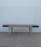 EXTENDABLE SOLID WOOD DINING TABLE W/ SELF-STORING EXTENSIONS