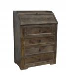 SOLID WOOD 4 DRAWER PULL DOWN FRONT WRITING DESK