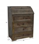 SOLID WOOD 4 DRAWER PULL DOWN FRONT WRITING DESK