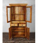 RECLAIMED TEAK WOOD & GLASS CABINET