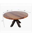 ROUND SOLID RECLAIMED TEAK WOOD DINING TABLE