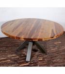 ROUND SOLID RECLAIMED TEAK WOOD DINING TABLE