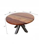 ROUND SOLID RECLAIMED TEAK WOOD DINING TABLE