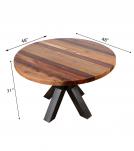 ROUND SOLID RECLAIMED TEAK WOOD DINING TABLE