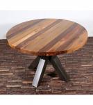 ROUND SOLID RECLAIMED TEAK WOOD DINING TABLE