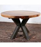ROUND SOLID RECLAIMED TEAK WOOD DINING TABLE