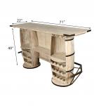 SOLID RECLAIMED TEAK WOOD & IRON DOUBLE BARREL BAR