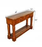 SOLID RECLAIMED TEAK WOOD 2 DRAWER CONSOLE TABLE