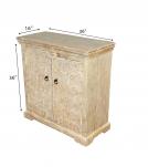Rustic Carved Fish Wooden Accent Cabinet