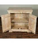 Rustic Carved Fish Wooden Accent Cabinet