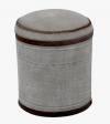 Upholstered Canvas & Leather Stool
