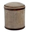 Upholstered Canvas & Leather Stool