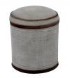 Upholstered Canvas & Leather Stool