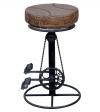 Round Iron & Leather Stool