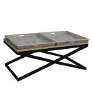 SOLID WOOD TRAY COFFEE TABLE & IRON