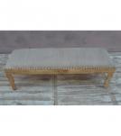 SOLID WOOD & CLOTH UPHOLSTERED BENCH