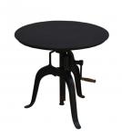 ADJUSTABLE HEIGHT IRON CRACK ROUND TABLE