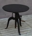 ADJUSTABLE HEIGHT IRON CRACK ROUND TABLE