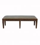 SOLID WOOD & UPHOLSTERED CLOTH BENCH