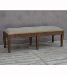 SOLID WOOD & UPHOLSTERED CLOTH BENCH
