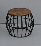 SET OF 2 SOLID WOOD & IRON TABLES