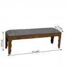 SOLID WOOD & CLOTH UPHOLSTERED BENCH