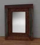 HAND CARVED RECLAIMED WOOD W/ MIRROR
