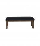 SOLID WOOD & LEATHER BENCH
