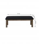 SOLID WOOD & LEATHER BENCH