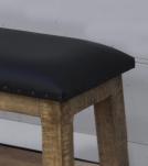 SOLID WOOD & LEATHER BENCH