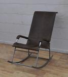 FULL HIDE LEATHER & IRON ROCKING CHAIR