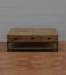 SOLID WOOD & IRON COFFEE TABLE