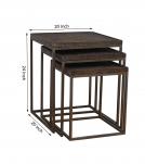 WDN+IRON STOOL SET OF 3