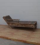 SOLID VINTAGE WOOD CHAISE LOUNGE CHAIR
