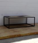 SOLID WOOD & IRON COFFEE TABLE