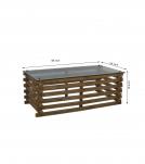 SOLID WOOD COFFEE TABLE W/ GLASS TOP