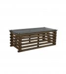 SOLID WOOD COFFEE TABLE W/ GLASS TOP