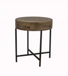 SOLID WOOD & IRON SIDE TABLE 