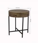 SOLID WOOD & IRON SIDE TABLE 