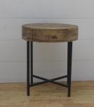 SOLID WOOD & IRON SIDE TABLE 