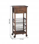 METAL COPPER TONE ROLLING CART SIDE TABLE