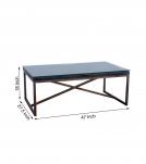 SOLID WOOD & IRON COFFEE TABLE