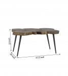 SOLID WOOD LIVE EDGE & IRON COFFEE TABLE