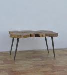 SOLID WOOD LIVE EDGE & IRON COFFEE TABLE