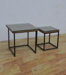 WDN+IRON COFFEE TABLE SET OF 2